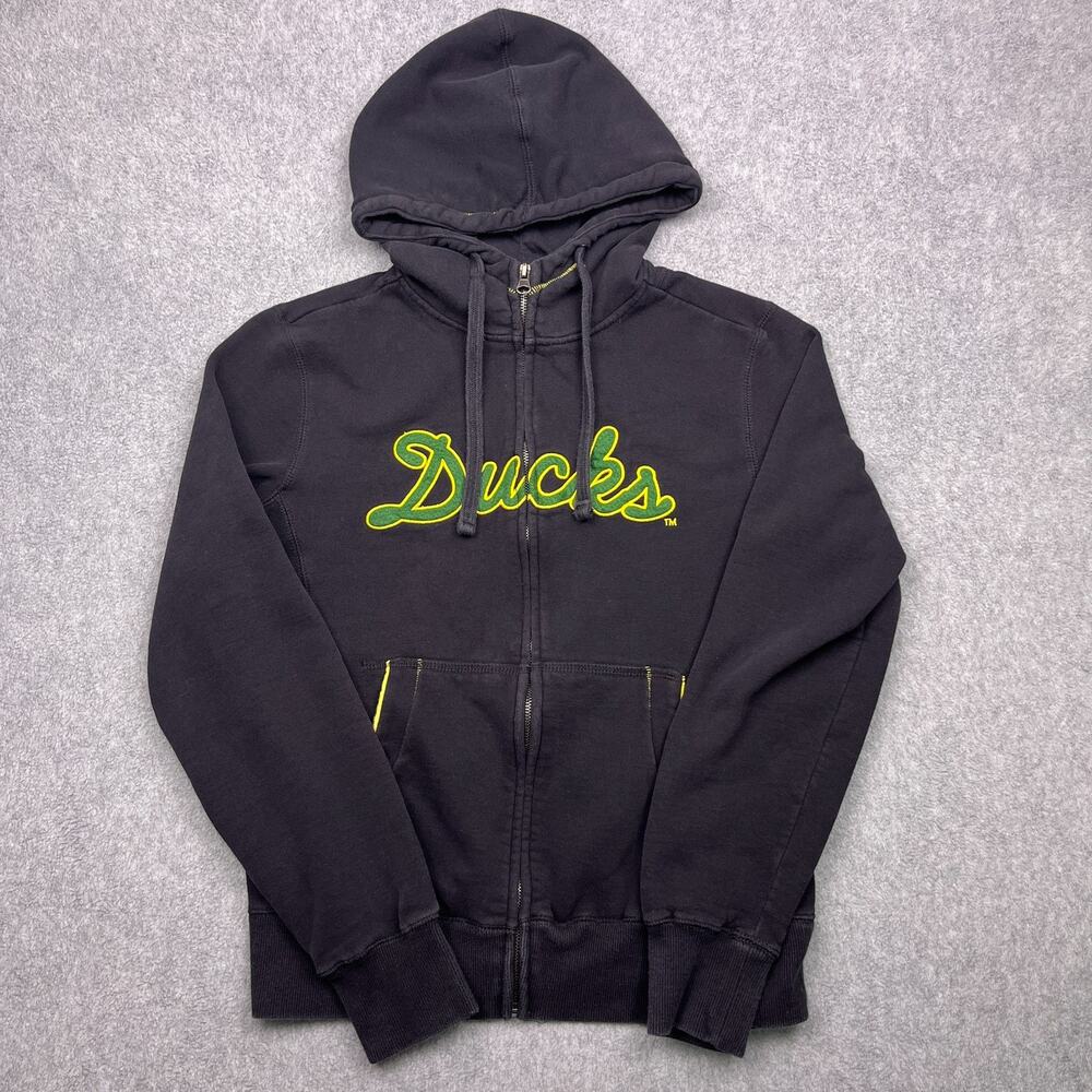 oregon ducks campus drive hoodie black fleece full zip small